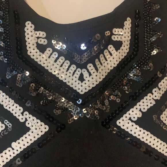 Express Black Dress with Sequin Detailing - Picture 5 of 9